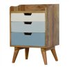 Mango Hill Bedside with Blue Hand Painted Cut Out Drawers Mango Hill Bedside with Blue Hand Painted Cut Out Drawers