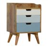 Mango Hill Bedside with Blue Hand Painted Cut Out Drawers
