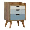 Mango Hill Bedside with Blue Hand Painted Cut Out Drawers Mango Hill Bedside with Blue Hand Painted Cut Out Drawers