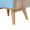 Mango Hill Bedside with Blue Hand Painted Cut Out Drawers