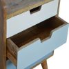 Mango Hill Bedside with Blue Hand Painted Cut Out Drawers Mango Hill Bedside with Blue Hand Painted Cut Out Drawers