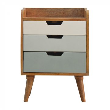 Mango Hill Bedside with Green Hand Painted Cut Out Drawers