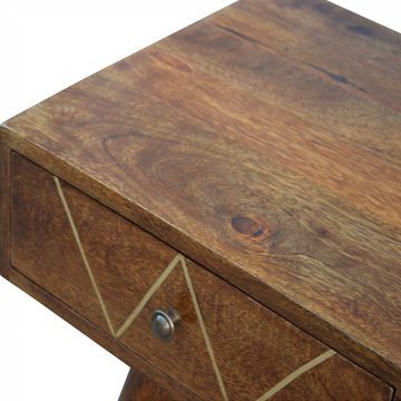 Mango Hill Writing Desk With Gold Wiring Haven Furniture Mango Hill Writing Desk With Gold, Mango Wood Desk