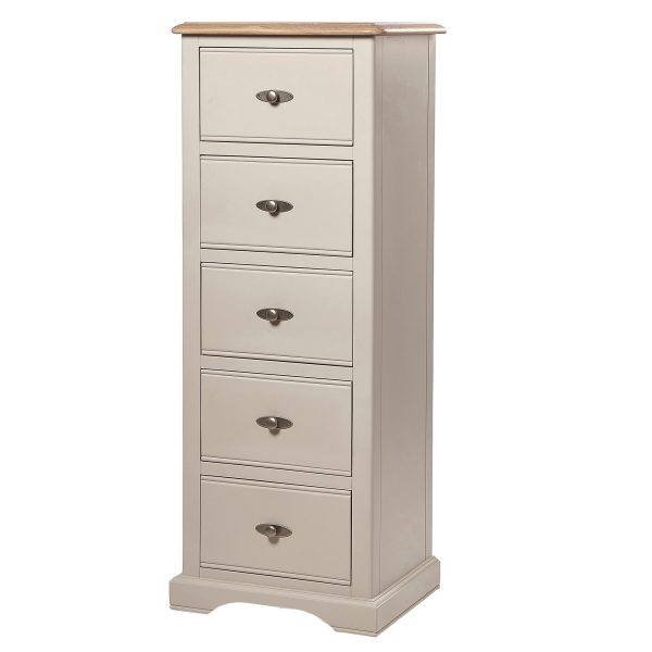 Marseille Putty 5 Drawer Wellington Chest