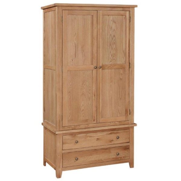 Mini Oxford Oak 2 Door 2 Drawer Wardrobe