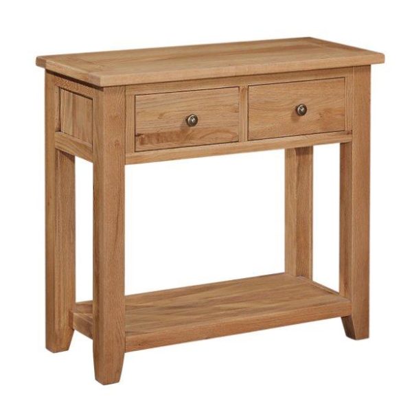 Mini Oxford Oak 2 Drawer Console Table