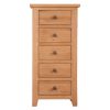 Mini Oxford Oak 5 Drawer Tall Chest