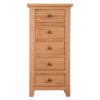 Mini Oxford Oak 5 Drawer Tall Chest