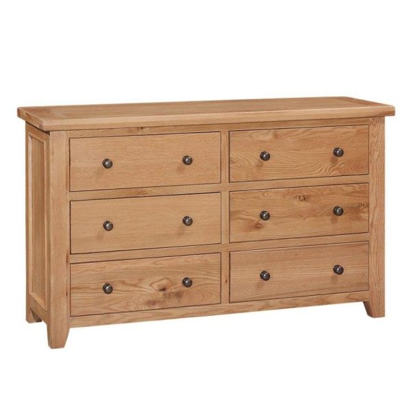 Oxford Oak 6 Drawer Wide Chest