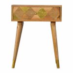 Mango Hill 1 Drawer Bedside with Gold Brass Insert