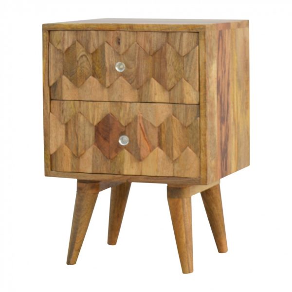 Mango Hill Pineapple Carving Bedside Table