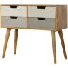 Mango Hill 4 Drawer Nordic Style Grey Hand-Painted Console Table