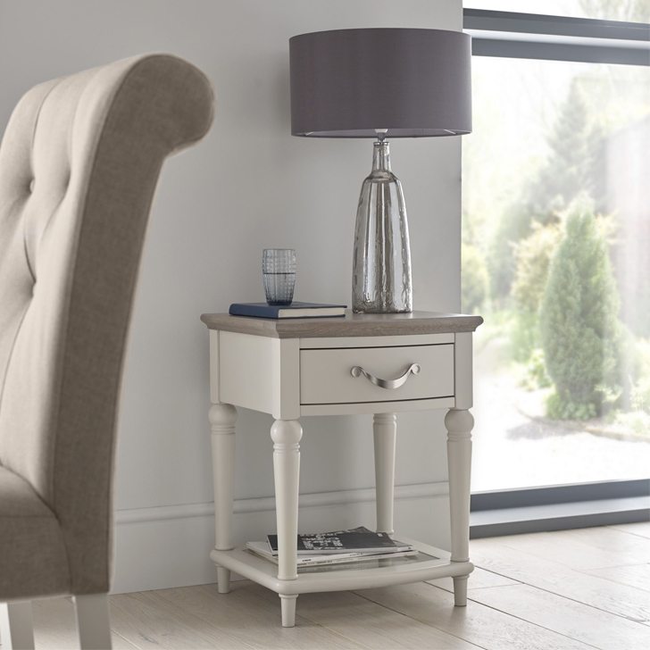 Montreux Washed Oak Soft Grey Lamp Table