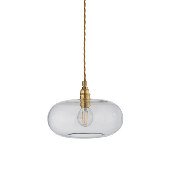 Horizon Pendant Lamp, Clear With Gold, 21cm