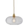 Horizon Pendant Lamp, Clear With Gold, 29cm