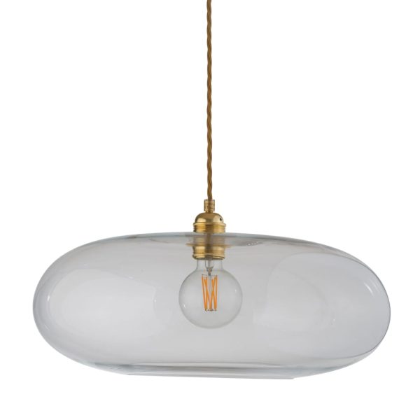 Horizon Pendant Lamp, Clear With Gold, 45cm