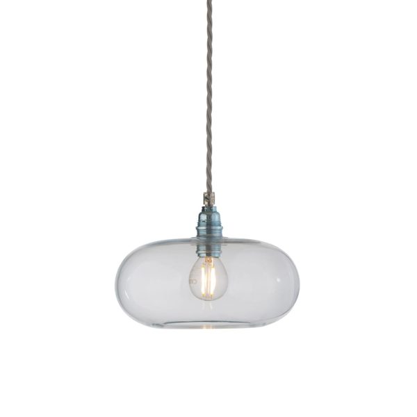 Horizon Pendant Lamp, Clear With Silver, 21cm