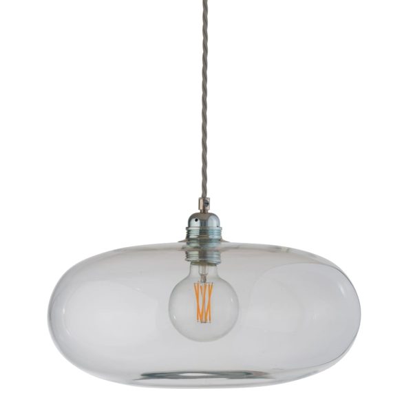 Horizon Pendant Lamp, Clear With Silver, 36cm