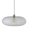 Horizon Pendant Lamp, Clear With Silver, 45cm