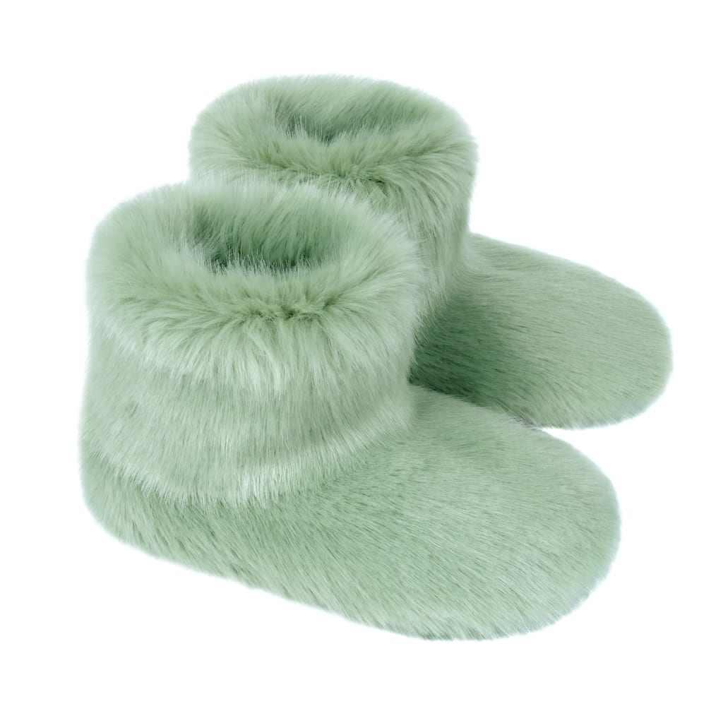 Pistachio Faux Fur Slipper Boots | The 