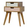 Blush Pink and White 2 Multi Drawer Hand-Painted Bedside