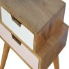 Blush Pink and White 2 Multi Drawer Hand-Painted Bedside