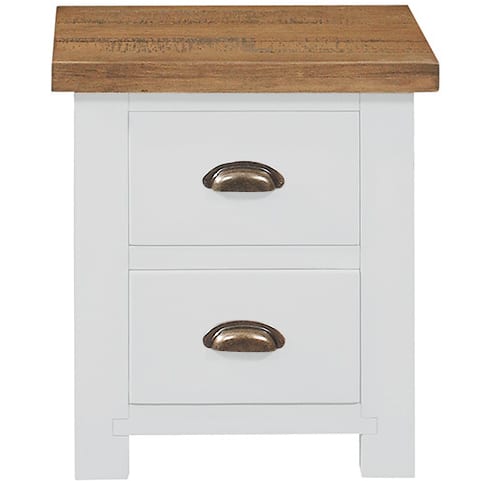 Gresford White 2 Drawer Bedside Table