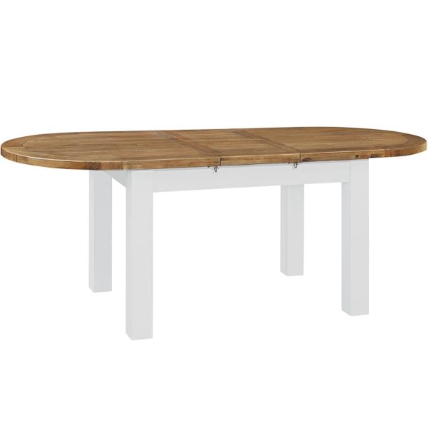 Gresford White Oval Ext. Table 1800 extend 2200