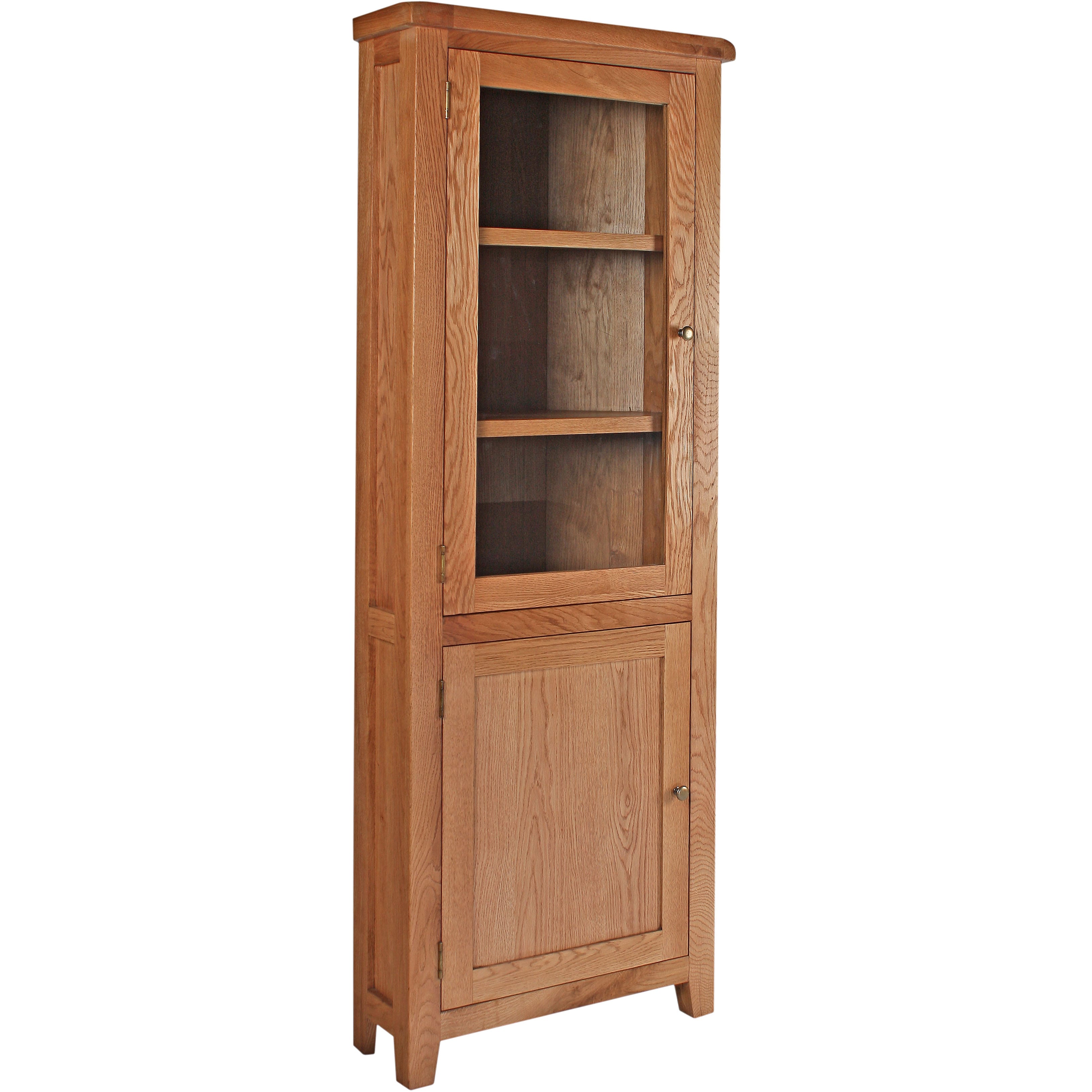 Harvard Oak Corner Display Cabinet The Haven Home Interiors