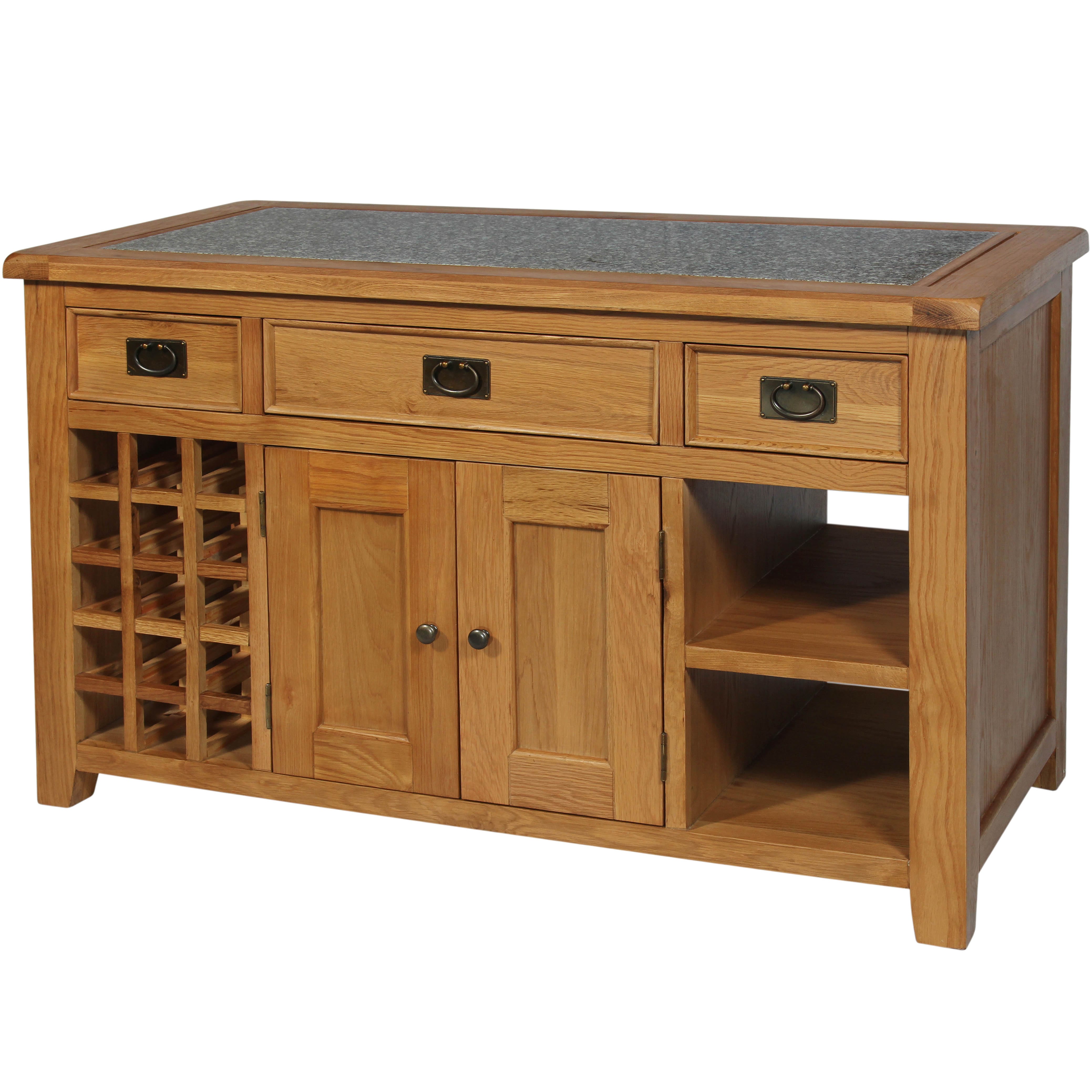 Harvard Oak Kitchen Island With Granite Top The Haven Home Interiors