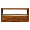 Mango Hill 1 Drawer Chestnut Media Unit With Gold Pull Out Bar