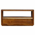 Mango Hill 1 Drawer Chestnut Media Unit With Gold Pull Out Bar