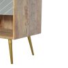 Mango Hill 1 Drawer Nordic Style Sleek Cement Bedside with Brass Inlay