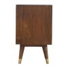 Mango Hill 2 Drawer Chestnut Nordic Style Bedside with Brass Inlay Mango Hill 2 Drawer Chestnut Nordic Style Bedside with Brass Inlay
