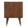 Mango Hill 2 Drawer Chestnut Nordic Style Bedside with Brass Inlay Mango Hill 2 Drawer Chestnut Nordic Style Bedside with Brass Inlay