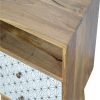 Mango Hill 2 Drawer Geometric Screen-Printed Bedside with Open Slot
