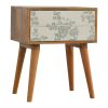 Mango Hill 2 Drawer Green Floral Screen-Printed Bedside Mango Hill 2 Drawer Green Floral Screen-Printed Bedside