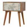 Mango Hill 2 Drawer Green Floral Screen-Printed Bedside Mango Hill 2 Drawer Green Floral Screen-Printed Bedside