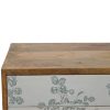 Mango Hill 2 Drawer Green Floral Screen-Printed Bedside Mango Hill 2 Drawer Green Floral Screen-Printed Bedside