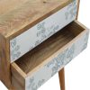 Mango Hill 2 Drawer Green Floral Screen-Printed Bedside Mango Hill 2 Drawer Green Floral Screen-Printed Bedside