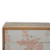 Mango Hill 2 Drawer Pink Floral Screen-Printed Bedside Mango Hill 2 Drawer Pink Floral Screen-Printed Bedside