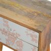 Mango Hill 2 Drawer Pink Floral Screen-Printed Bedside Mango Hill 2 Drawer Pink Floral Screen-Printed Bedside