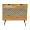 Mango Hill 3 Drawer Nordic Style Sleek Cement Chest with Brass Inlay