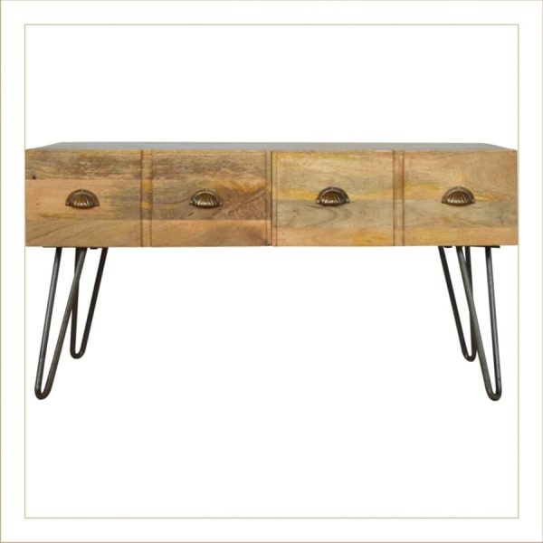 Mango Hill 4 Drawer Coffee Table with Iron Base