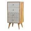 Mango Hill 4 Drawer Tallboy with 2 Geometric Screen Printed Drawer Fronts