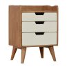 Mango Hill Bedside With 3 White Hand Painted Cut-Out Drawers