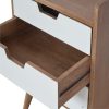 Mango Hill Bedside With 3 White Hand Painted Cut-Out Drawers