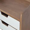 Mango Hill Bedside With 3 White Hand Painted Cut-Out Drawers
