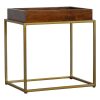 Mango Hill Chestnut Butler Tray Table with Gold Base