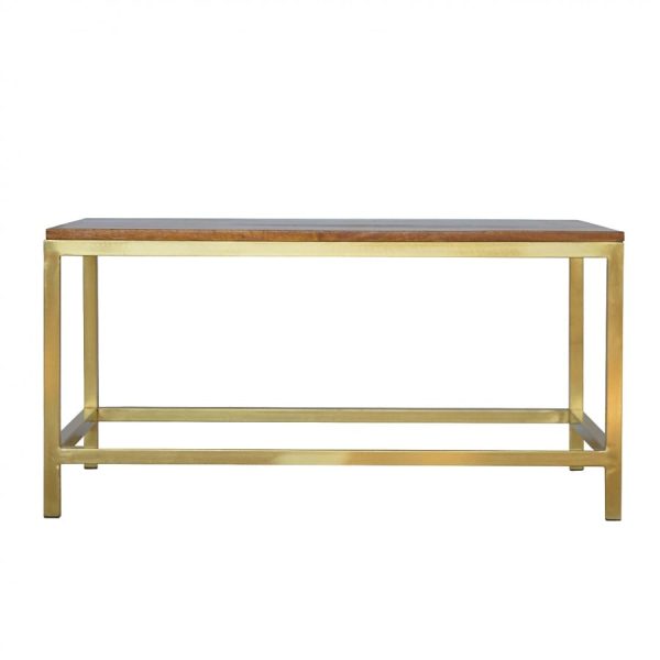 Mango Hill Coffee Table with Golden Iron Base